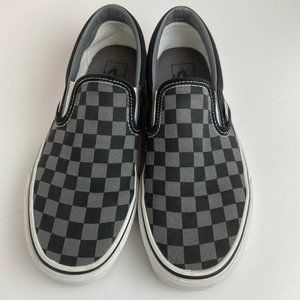 Vans Slip on Slip-on Checkerboard Black Gray Pewter Mens Size 7 Womens Size 8.5